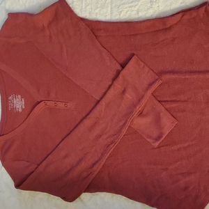 Women's Time and Tru brand LS Henley, Size XL, Soft Cozy Material.